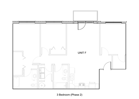 3 Bedroom 2 Bath 2D Floorplan F, West Park Apartments, Tulsa, OK